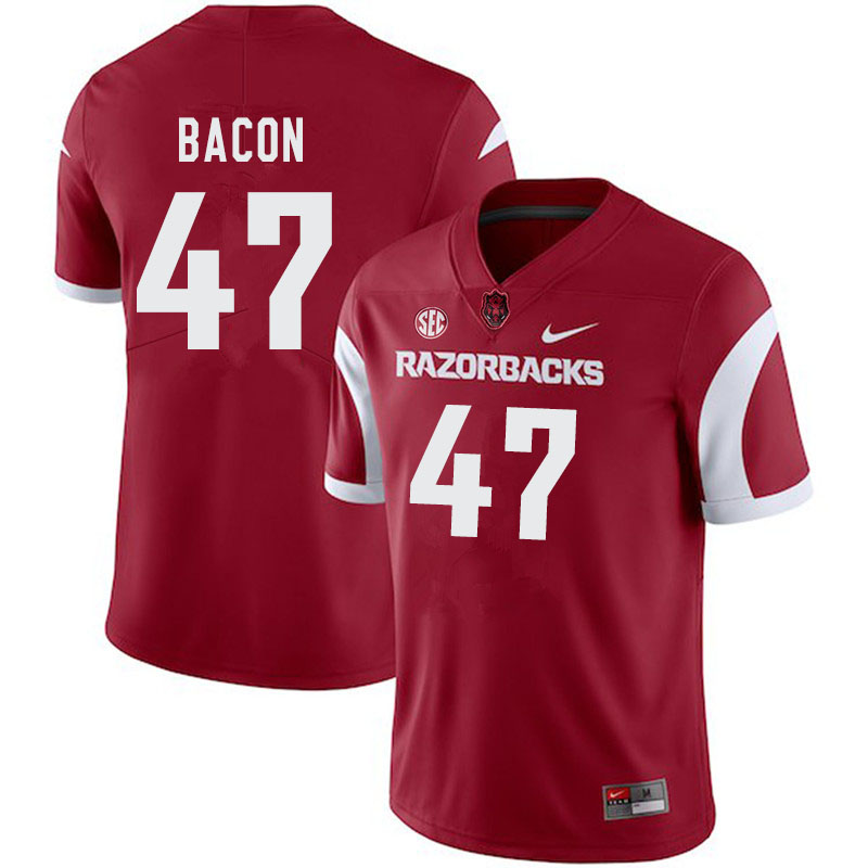 Men #47 Reid Bacon Arkansas Razorbacks College Football Jerseys-Cardinal